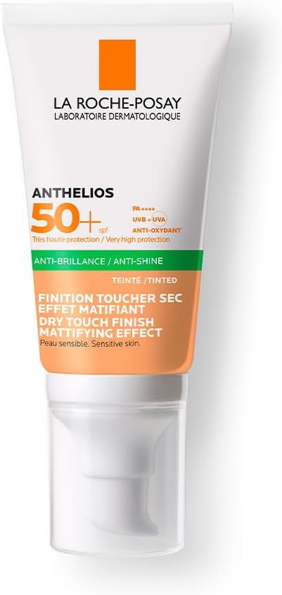 La Roche-Posay Anthelios Toque Seco con Color FPS 50+ – Protector Solar Facial para Piel Grasa – 50 ml